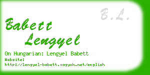 babett lengyel business card